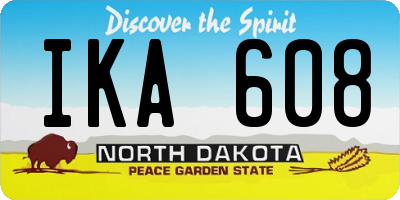 ND license plate IKA608