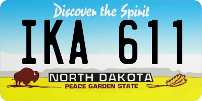 ND license plate IKA611