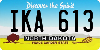 ND license plate IKA613