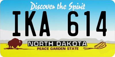 ND license plate IKA614