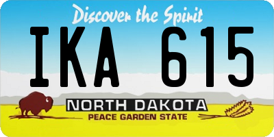 ND license plate IKA615