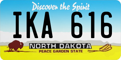 ND license plate IKA616