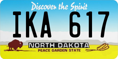 ND license plate IKA617