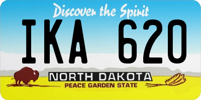 ND license plate IKA620