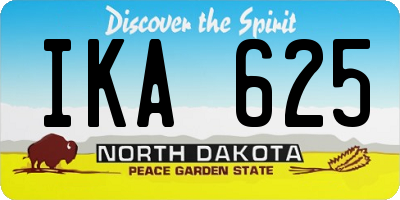 ND license plate IKA625