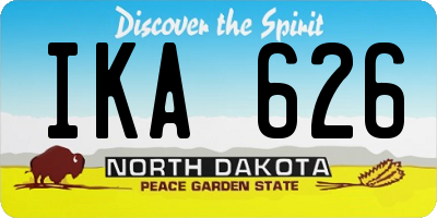 ND license plate IKA626