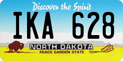 ND license plate IKA628