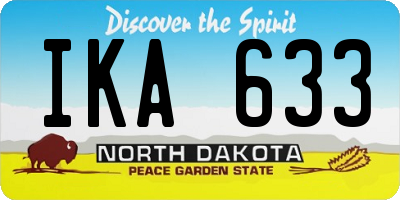 ND license plate IKA633