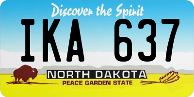 ND license plate IKA637