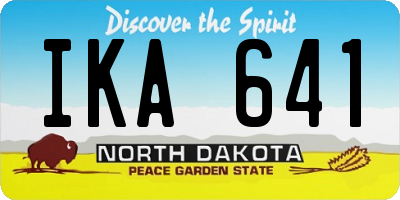 ND license plate IKA641