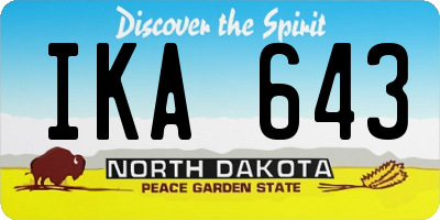 ND license plate IKA643