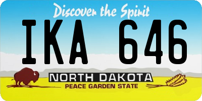 ND license plate IKA646