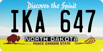 ND license plate IKA647