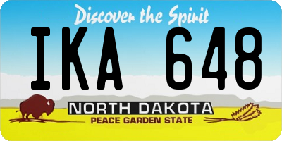 ND license plate IKA648