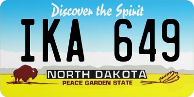 ND license plate IKA649