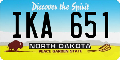 ND license plate IKA651