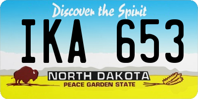 ND license plate IKA653