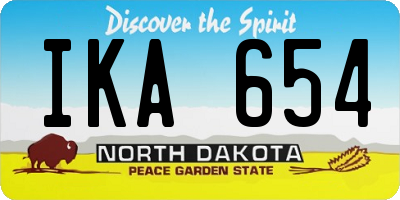 ND license plate IKA654