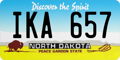 ND license plate IKA657