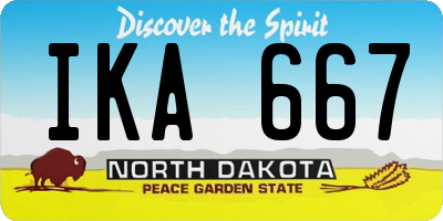 ND license plate IKA667