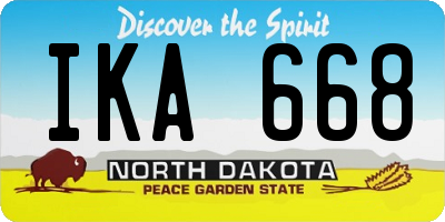 ND license plate IKA668