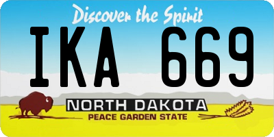 ND license plate IKA669