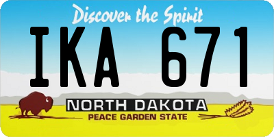 ND license plate IKA671