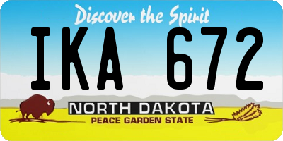 ND license plate IKA672