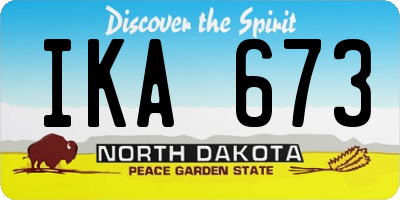 ND license plate IKA673