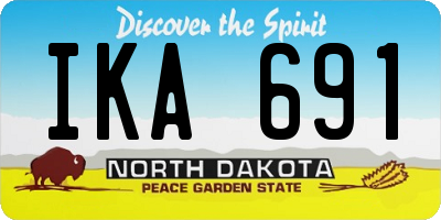 ND license plate IKA691
