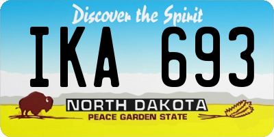 ND license plate IKA693