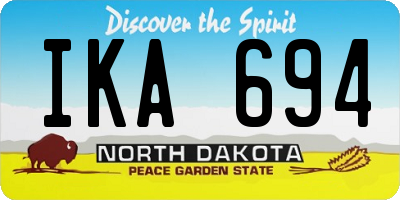 ND license plate IKA694