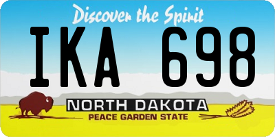 ND license plate IKA698