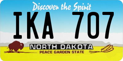 ND license plate IKA707