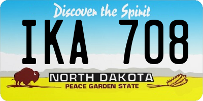 ND license plate IKA708
