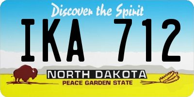 ND license plate IKA712