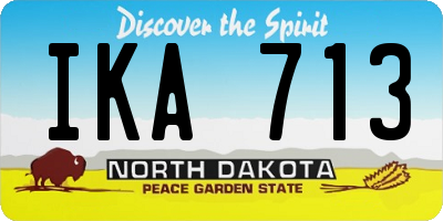 ND license plate IKA713