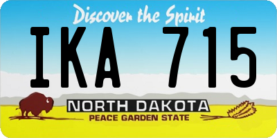 ND license plate IKA715