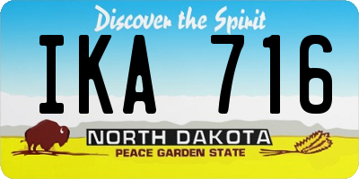 ND license plate IKA716