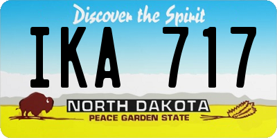 ND license plate IKA717