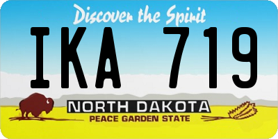 ND license plate IKA719