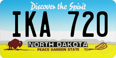 ND license plate IKA720