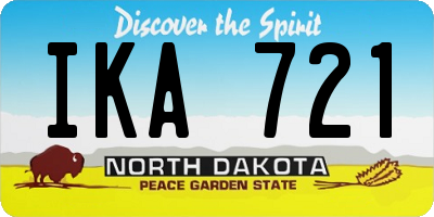 ND license plate IKA721