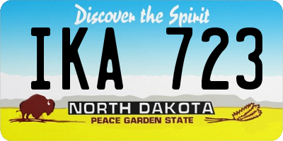 ND license plate IKA723