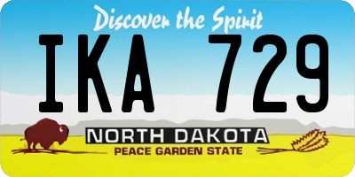 ND license plate IKA729
