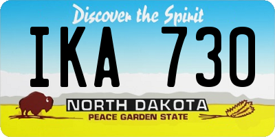 ND license plate IKA730