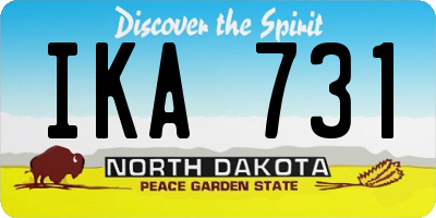 ND license plate IKA731