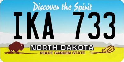 ND license plate IKA733