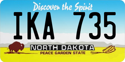ND license plate IKA735