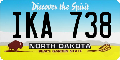 ND license plate IKA738